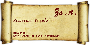 Zsarnai Alpár névjegykártya